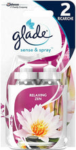 Carica l'immagine nel visualizzatore di Gallery, 2 x Ricariche per profumo d'ambiente Glade Sense &amp; Spray, Fragranza Relaxing Zen