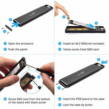 Carica l'immagine nel visualizzatore di Gallery, Yehua M.2 NVME SSD adattatore USB 3.1 Gen 2 a PCI-e m-Key Solid State...