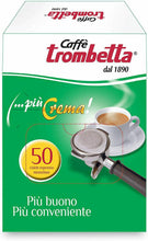 Carica l'immagine nel visualizzatore di Gallery, 50 x Cialde di caffè ESE per macchine espresso, Caffè Trombetta più crema, BOX