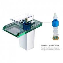 Carica l'immagine nel visualizzatore di Gallery, Auralum Rubinetto Miscelatore Lavabo Monocomando a Cascata con Luce LED...