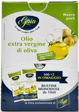Carica l'immagine nel visualizzatore di Gallery, 102 x Bustine di olio extra vergine di oliva da 10 ml, Bustine monodose Gaia