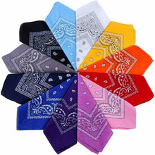 Carica l'immagine nel visualizzatore di Gallery, 12 Bandane per Capelli, Collo, Testa, Sciarpa, Foulard Multicolori, 100% Cotone