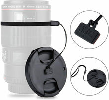 Carica l'immagine nel visualizzatore di Gallery, 2 x Coperture con laccetto per obiettivo da 95 mm, Cover per lenti in ABS nero
