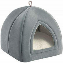 Carica l'immagine nel visualizzatore di Gallery, Bedsure Cuccia Gatto Chiusa Interno - Nicchia per Gatti Morbido 2+1 Grigio