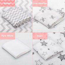 Carica l'immagine nel visualizzatore di Gallery, Mussole neonato set da 4 - Momcozy copertina quadrotti cotone...