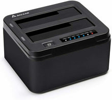 Carica l'immagine nel visualizzatore di Gallery, SALCAR USB 3.0 Non in Linea Clone Docking Station 2-bay ottimizzato per Nero