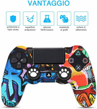 Carica l'immagine nel visualizzatore di Gallery, Skin cover compatibile per Controller PS4 Dualshock, Tema graffiti i silicone