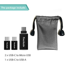 Carica l'immagine nel visualizzatore di Gallery, Adattatore USB C,Techole tipo C [ 3 pack ], Connettore Nero