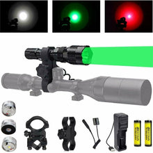 Carica l'immagine nel visualizzatore di Gallery, Luce da predatore con torcia caccia a LED verde rosso bianco, luce da...