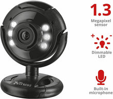 Carica l'immagine nel visualizzatore di Gallery, Webcam per PC da 1.3 Megapixel Trust SpotLight Pro Luci LED Integrate Microfono