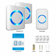 Carica l'immagine nel visualizzatore di Gallery, 2x Campanelli Wireless Impermeabile, 52 Suonerie, Indicatori LED, portata 300mt