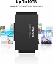 Carica l'immagine nel visualizzatore di Gallery, Adattatore per HDD SSD esterni da 2.5" e 3.5", Attacco SATA IDE USB 3.0, DC 12 V