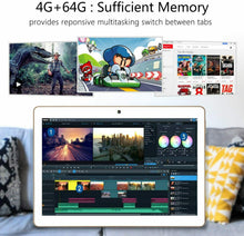 Carica l'immagine nel visualizzatore di Gallery, 4G LTE Tablet con Display 10" YOTOPT Android 9.0 PC 64 GB Oro-64GB