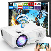 Carica l'immagine nel visualizzatore di Gallery, Proiettore, Mini Proiettore Wifi, Portatile Wireless 5500 Lumen...