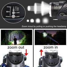 Carica l'immagine nel visualizzatore di Gallery, Lampada frontale LED zoomabile impermeabile per camping escursione, Ricaricabile