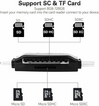 Carica l'immagine nel visualizzatore di Gallery, Lettore di Schede Memoria SD/Micro SD, 4 in 1 USB 2.0 / Micro Small