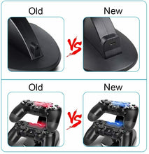 Carica l'immagine nel visualizzatore di Gallery, Base di ricarica doppia compatibile per controller dualschock PS4 con LED, Nero