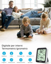 Carica l'immagine nel visualizzatore di Gallery, 2 x Termometro igrometro da interno esterno Bluetooth con app, Ampio display LCD