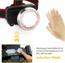 Carica l'immagine nel visualizzatore di Gallery, Lampada frontale ricaricabile tramite USB, Super luminosa 2000 Lm, Regolabile