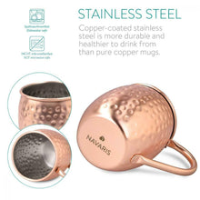 Carica l'immagine nel visualizzatore di Gallery, Navaris 4X Boccale per Moscow Mule in Rame - Set 4 Bicchieri da 500ml 4x