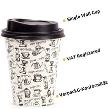 Carica l'immagine nel visualizzatore di Gallery, 80 Bicchieri Carta per Prendere il Caffè – Tazza con Coperchio di 12 80 Sets