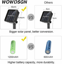 Carica l'immagine nel visualizzatore di Gallery, WOWDSGN Catena Luminosa Solare a LED da Esterno, Lunga 9M, a...