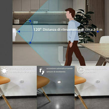 Carica l'immagine nel visualizzatore di Gallery, Luce notturna a LED, con sensore di movimento PIR, accensione Bianco