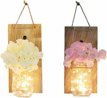 Carica l'immagine nel visualizzatore di Gallery, Cozyhoma - Set di 2 lampade da parete in stile rustico, con ortensie Beige