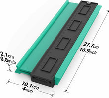 Carica l'immagine nel visualizzatore di Gallery, Asgens - Duplicatore di contorno in plastica, 25,4 cm, righello Verde