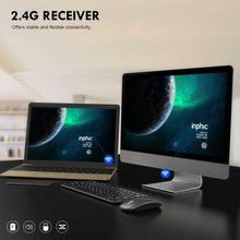 Carica l'immagine nel visualizzatore di Gallery, Inphic - Set di tastiera e mouse wireless ricaricabili, ultra sottile e Grey