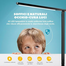 Carica l'immagine nel visualizzatore di Gallery, Lampada LED da Scrivania con 42 LED, Efficienza Energetica e Occhi-Cura Nero