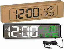 Carica l'immagine nel visualizzatore di Gallery, Sveglia da comodino con ampio display LED, Data temperatura, 40 suonerie, USB