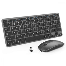 Carica l'immagine nel visualizzatore di Gallery, Inphic - Set di tastiera e mouse wireless ricaricabili, ultra sottile e Grey