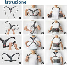 Carica l'immagine nel visualizzatore di Gallery, Olymstars Correttore Posturale, Postura Schiena Uomo 2IN1