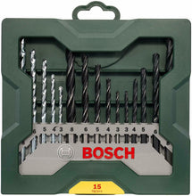 Carica l'immagine nel visualizzatore di Gallery, BOSCH SET X-LINE PUNTE TRAPANO LEGNO METALLO MURO 15 PEZZI