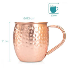 Carica l'immagine nel visualizzatore di Gallery, Navaris 4X Boccale per Moscow Mule in Rame - Set 4 Bicchieri da 500ml 4x