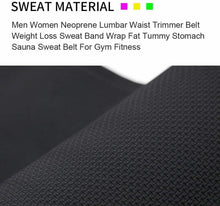 Carica l'immagine nel visualizzatore di Gallery, Fascia snellente dimagrante in neoprene per addominali busto, Uomo e donna, Nero