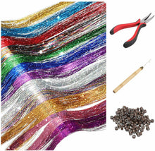 Carica l'immagine nel visualizzatore di Gallery, Kit Fili di Tinsel per Capelli, Estensioni Accessori per...