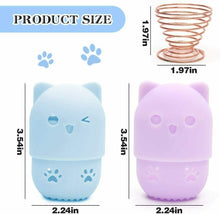 Carica l'immagine nel visualizzatore di Gallery, Beauty Sponge Blender Set Porta Spugna Per Trucco, 2 Pezzi Blu + Viola