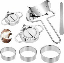 Carica l'immagine nel visualizzatore di Gallery, Kit completo per ravioli, Set in acciaio inox, Pressa e forma circolare cucina