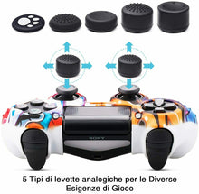 Carica l'immagine nel visualizzatore di Gallery, Skin cover compatibile per Controller PS4 Dualshock, Tema graffiti i silicone