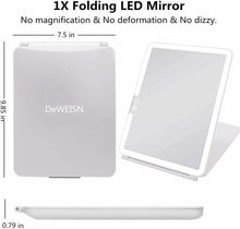 Carica l'immagine nel visualizzatore di Gallery, DeWEISN Specchio da Viaggio, per il Trucco con 72 LED 3 Bianca