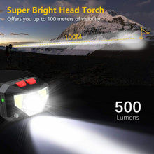 Carica l'immagine nel visualizzatore di Gallery, Lampada Frontale Ricaricabile con USB, Impermeabile LED regolabile, Torcia Sport