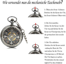 Carica l'immagine nel visualizzatore di Gallery, Lancardo Orologio da tasca per uomo in movimento meccanico con quadrante...
