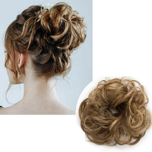 Carica l'immagine nel visualizzatore di Gallery, Chignon elastico per capelli con capelli finti color biondo cenere da 30 g, Coda