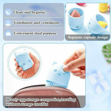 Carica l'immagine nel visualizzatore di Gallery, Beauty Sponge Blender Set Porta Spugna Per Trucco, 2 Pezzi Blu + Viola