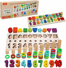 Carica l'immagine nel visualizzatore di Gallery, Gioco educativo in legno per bambini età pre scolare per imparare a contare, Set