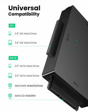 Carica l'immagine nel visualizzatore di Gallery, Adattatore per HDD SSD esterni da 2.5" e 3.5", Attacco SATA IDE USB 3.0, DC 12 V