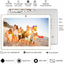 Carica l'immagine nel visualizzatore di Gallery, 4G LTE Tablet con Display 10" YOTOPT Android 9.0 PC 64 GB Bianco-64GB