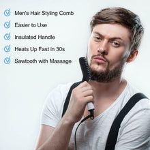 Carica l'immagine nel visualizzatore di Gallery, Pettine elettrico lisciante per barba e capelli, Piastra per capelli barba uomo